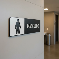 Placa de Sinalização Indicativa MDF 3D - WC Masculino